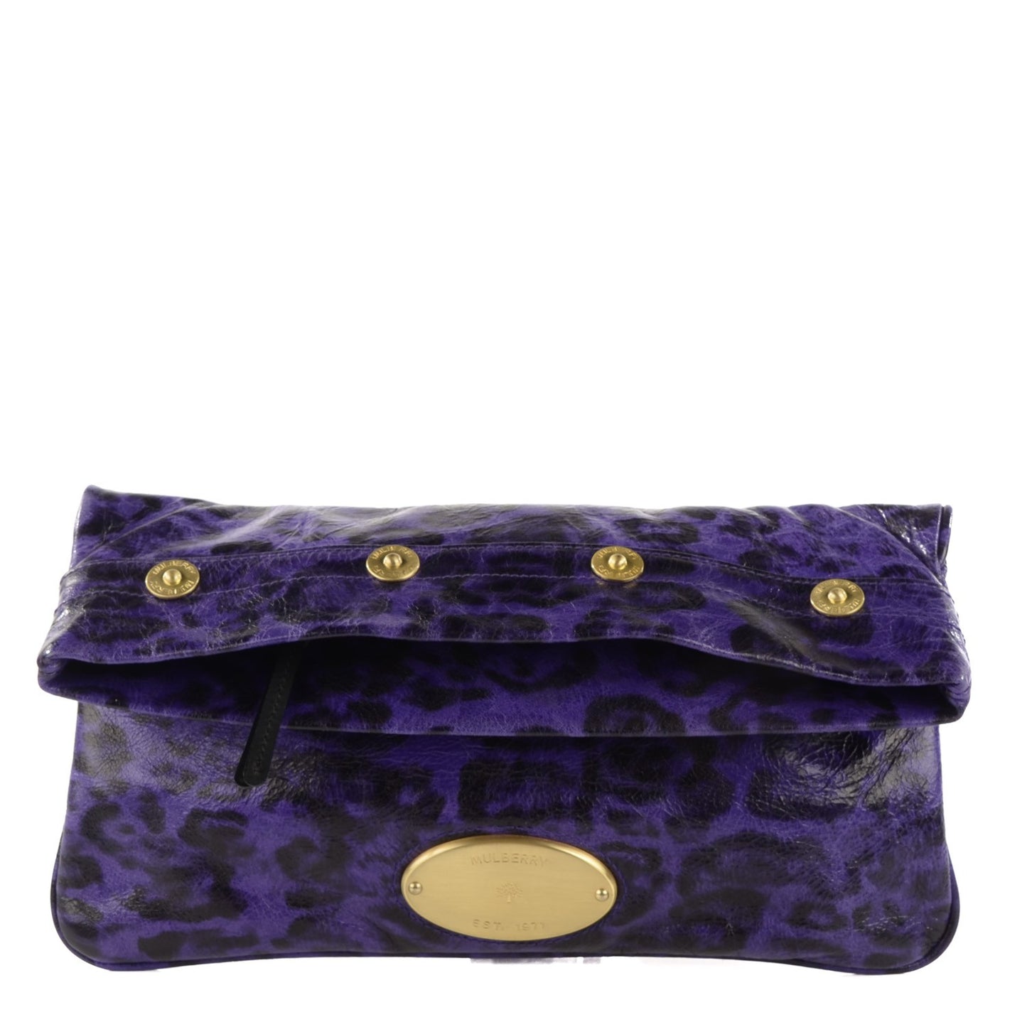 Leopard Mitzy Clutch Grape
