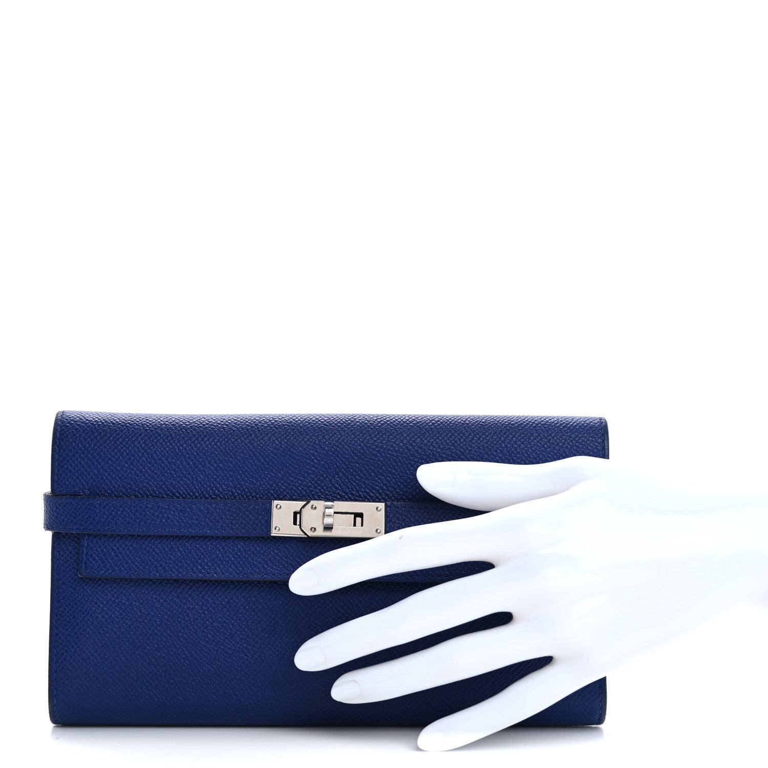 Hermes Epsom Kelly Longue Wallet Bleu Electrique 2 of 17