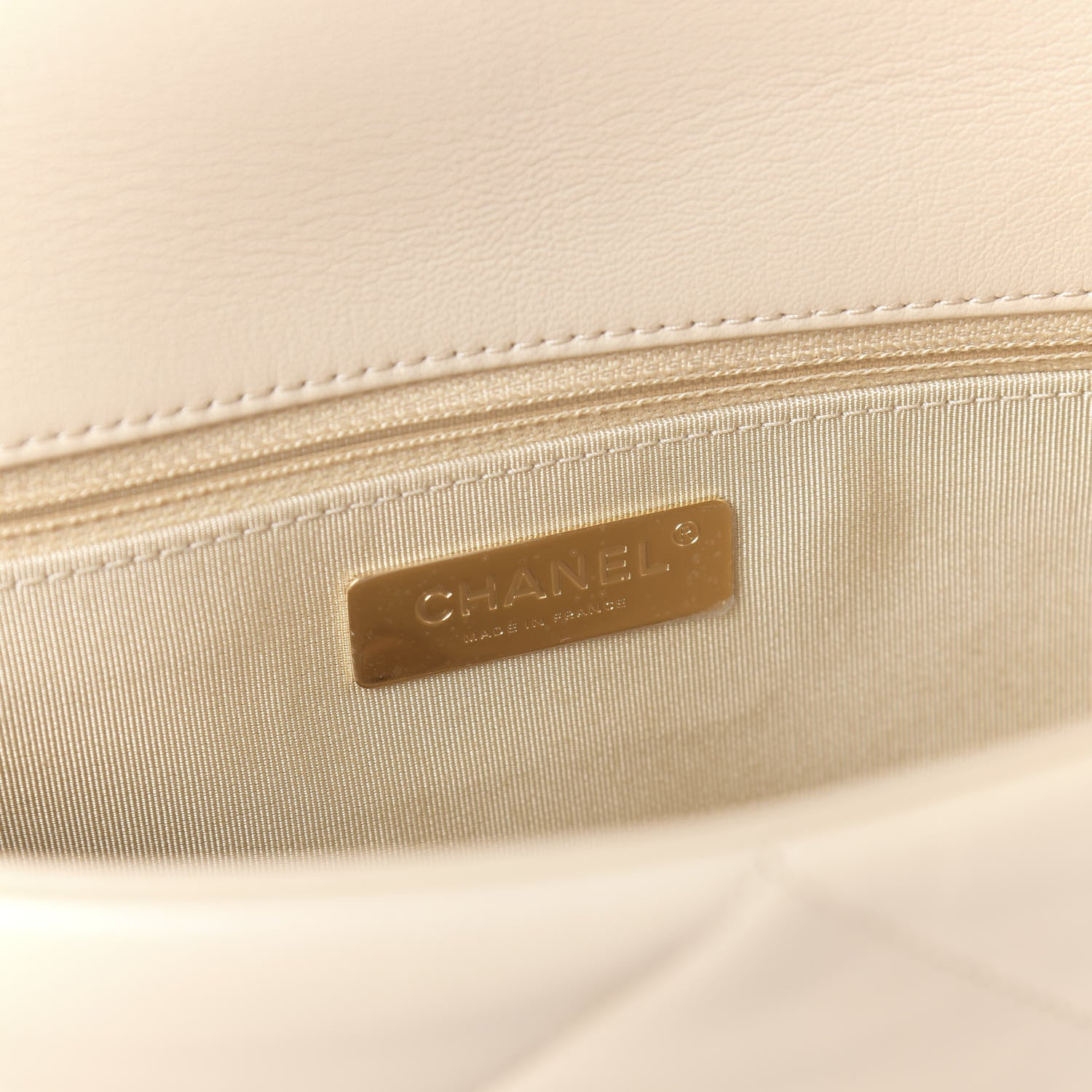 Chanel Goatskin Quilted Large 19 Flap Beige 8 of 11
