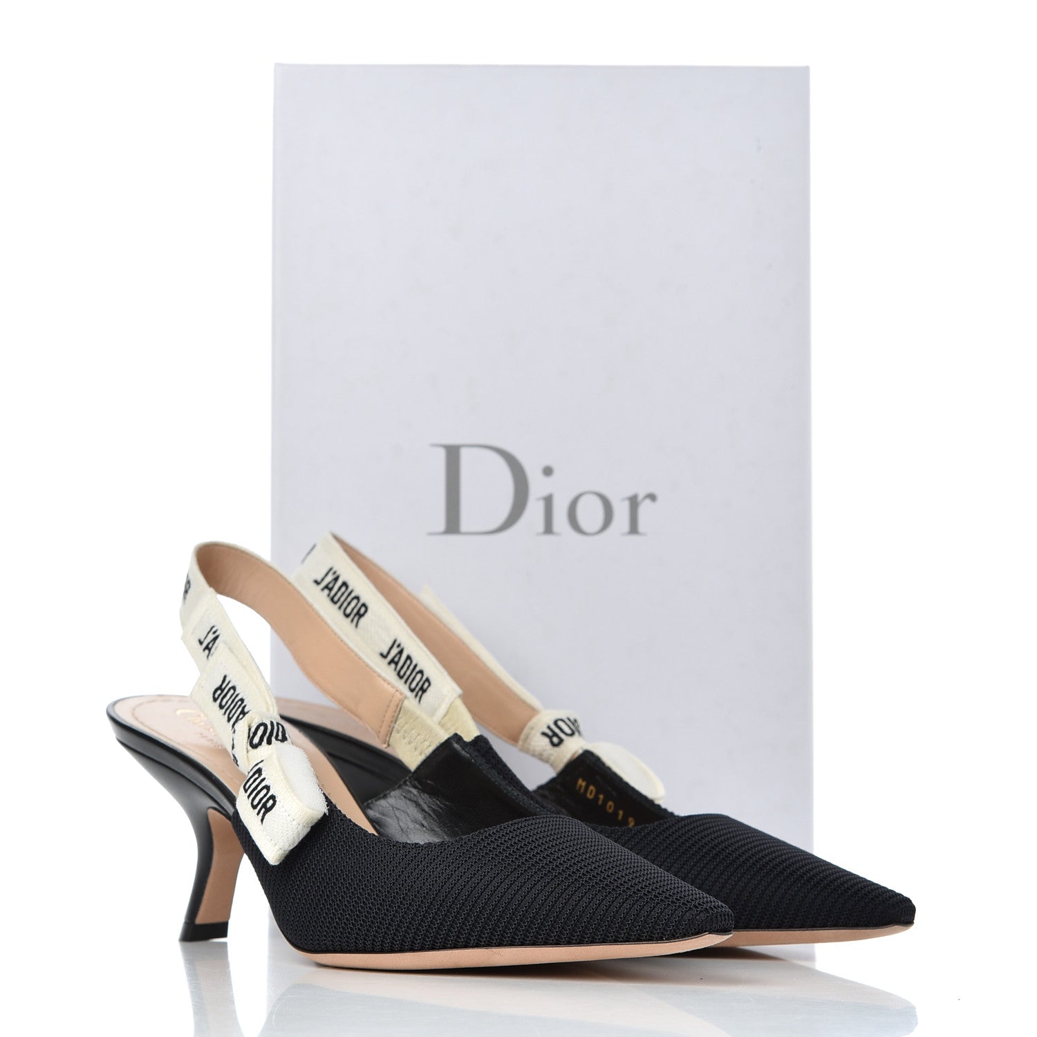 Christian Dior Technical Canvas Ribbon J Adior Slingback 65mm Pumps 38 Black 11 of 11