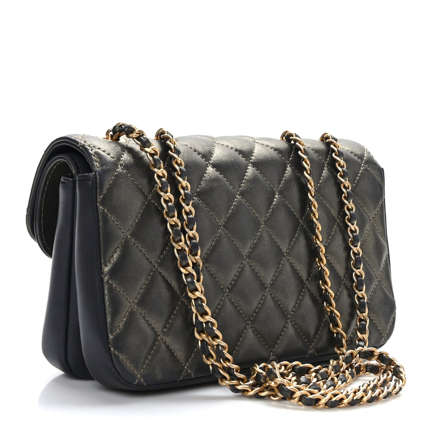 Lambskin Quilted Small CC Chic Flap Gold