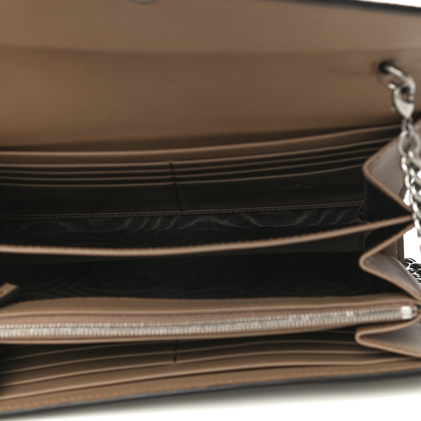 GG Supreme Monogram Mini Dionysus Chain Wallet Beige Taupe