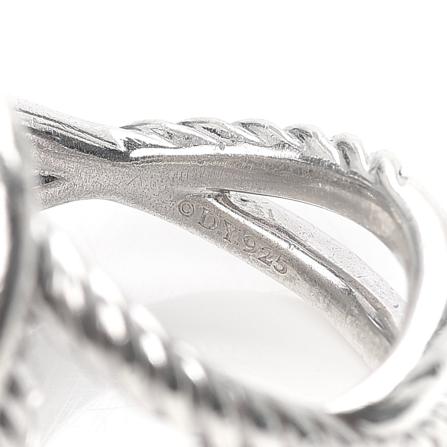 Sterling Silver Pave Diamond 11mm Infinity Ring 51 5.75