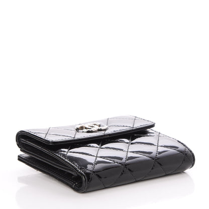 Chanel Patent Quilted Brilliant Compact Wallet Black 4 of 8