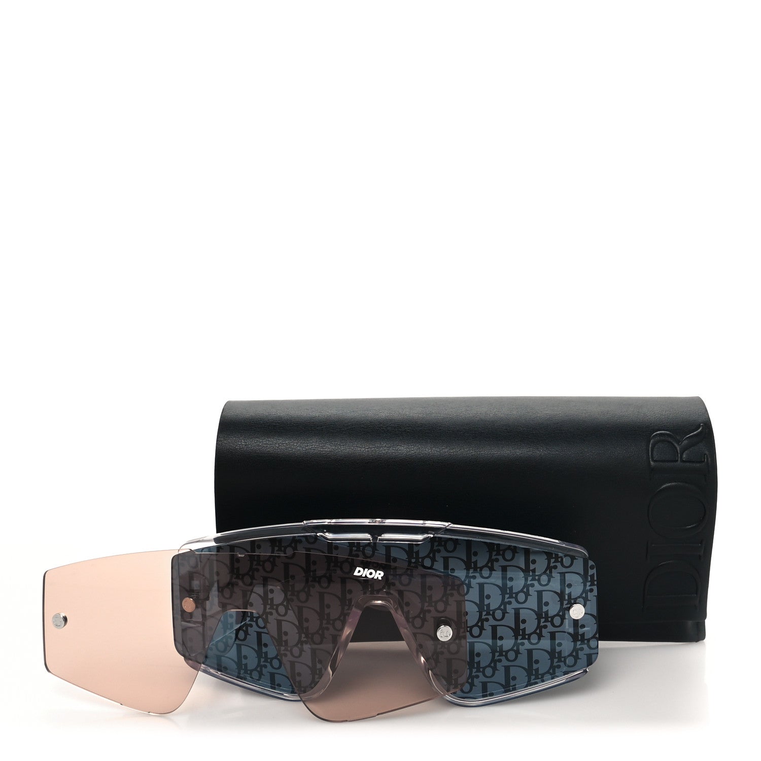 Christian Dior Acetate Oblique Diorxtrem MU Mask Sunglasses Crystal Smoke Mirror 5 of 5