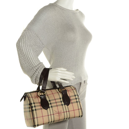 Burberry Haymarket Check Small Chester Bowling Bag Chocolate 2 of 7