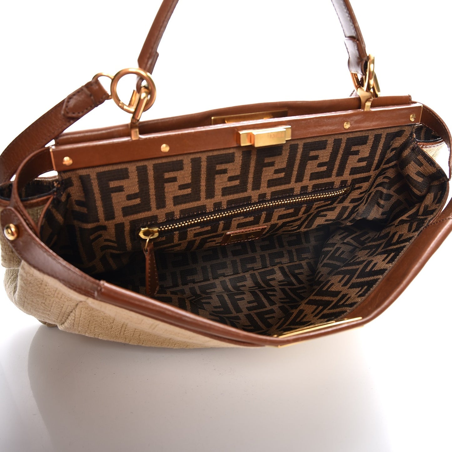 Corda Zucca Large Peekaboo Iconic Satchel Cognac