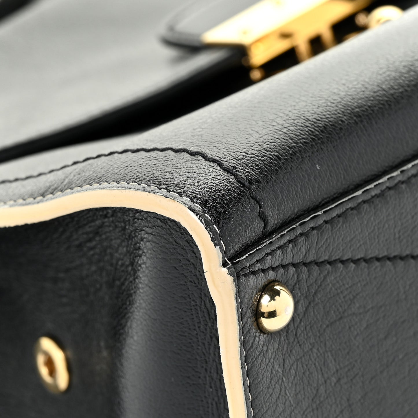 Textured Calfskin Satchel Black