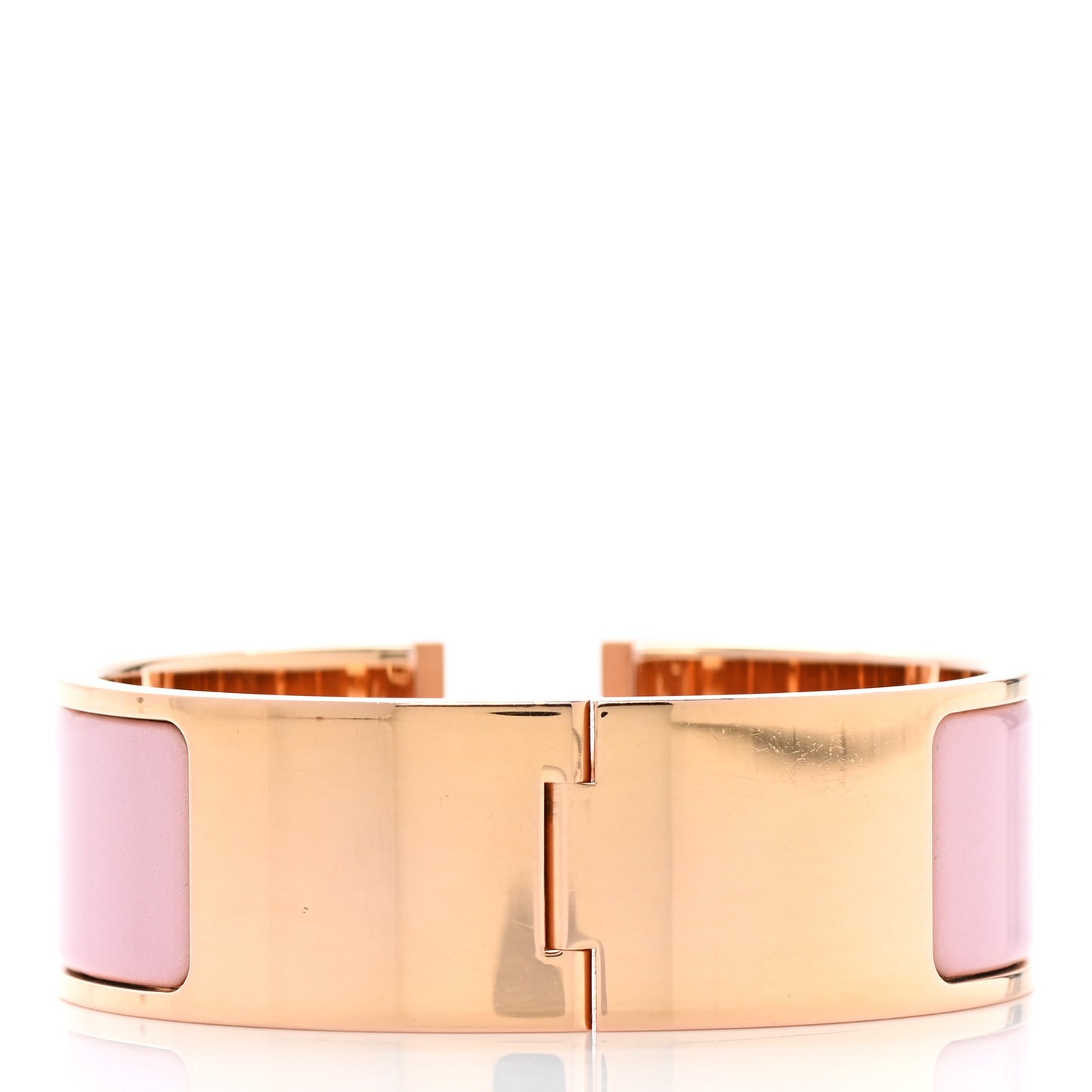 Enamel Wide Clic Clac H Bracelet PM Rose Dragee