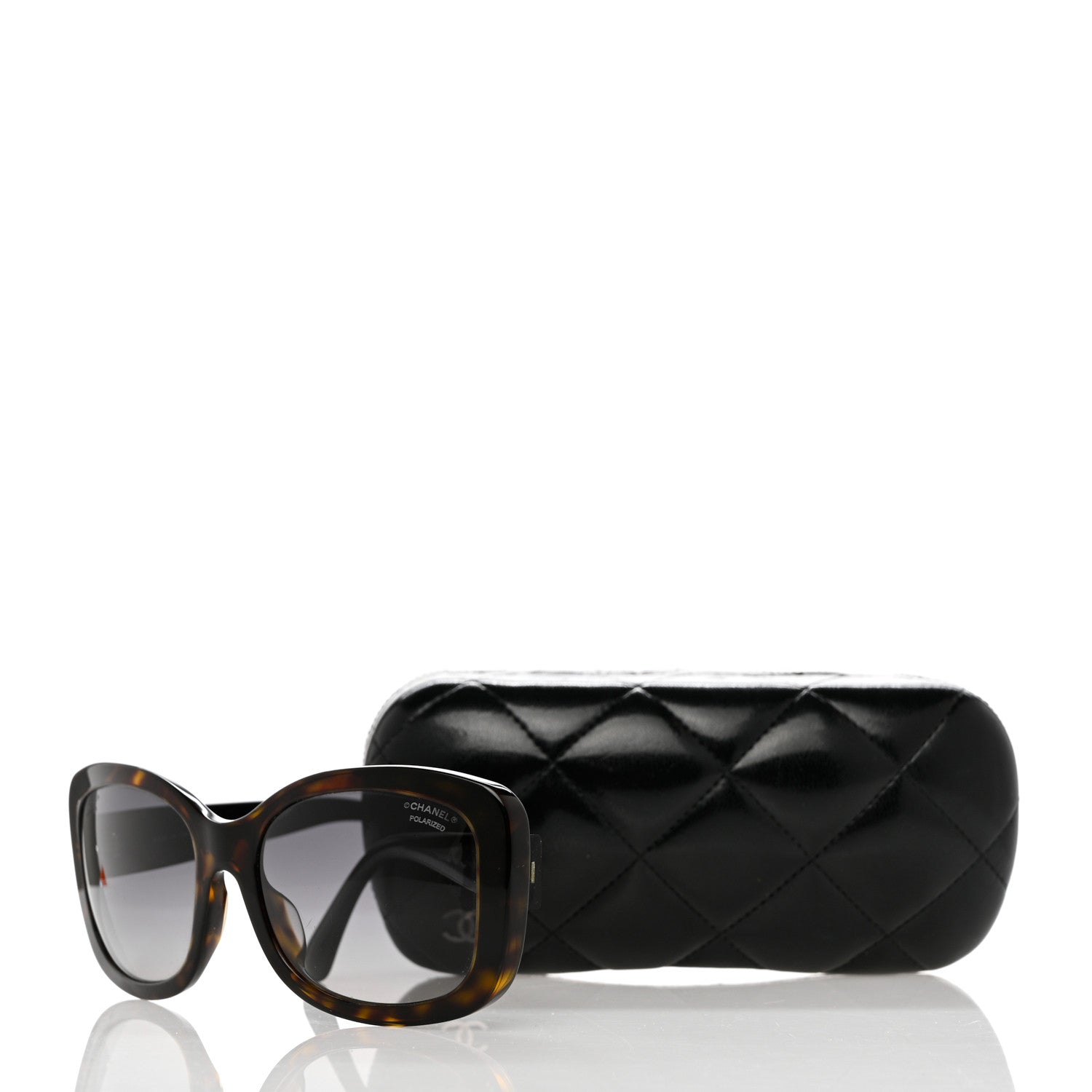 Chanel Acetate Polarized CC Sunglasses 5322 Marron Fonce Black 8 of 8