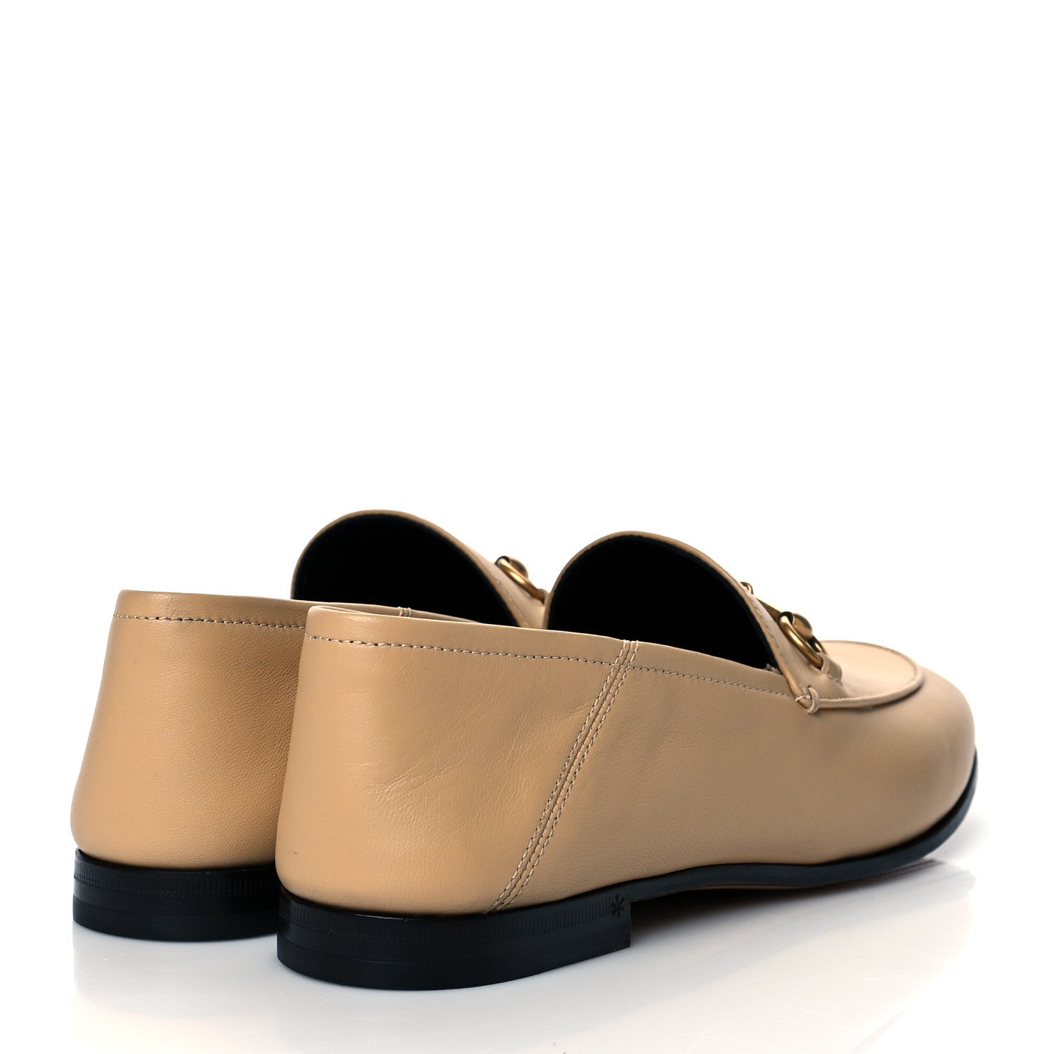 Gucci Lambskin Womens Brixton Horsebit Loafers 38 Wheat 4 of 9