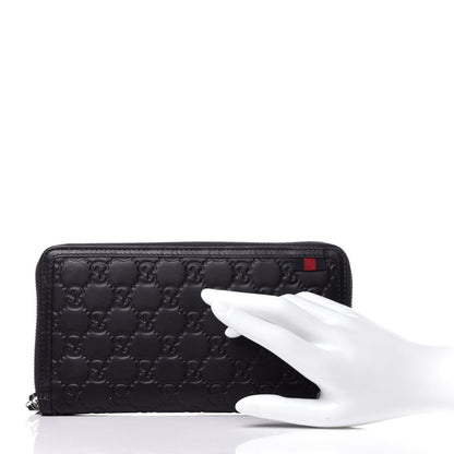 Gucci Guccissima Signature Web Zip Around Organizer Wallet Navy 2 of 12