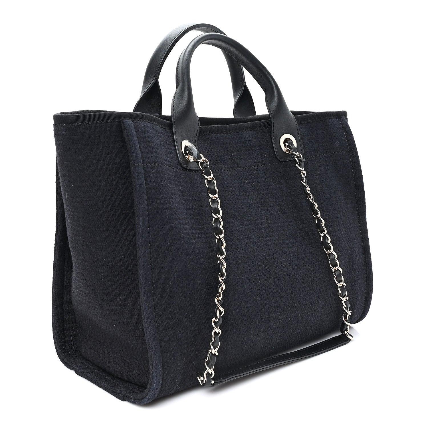 Chanel Mixed Fibers Small Deauville Tote Black 4 of 11