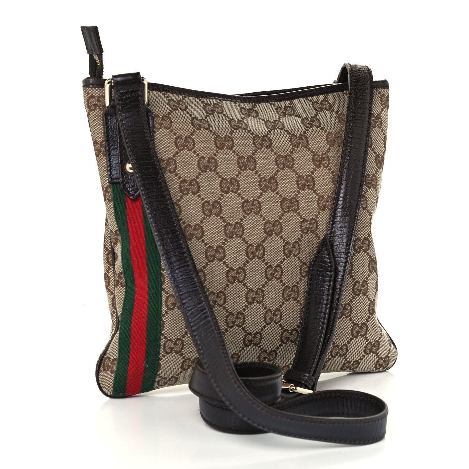 Gucci Monogram Web Jolicoeur Charms Messenger Dark Brown 3 of 10