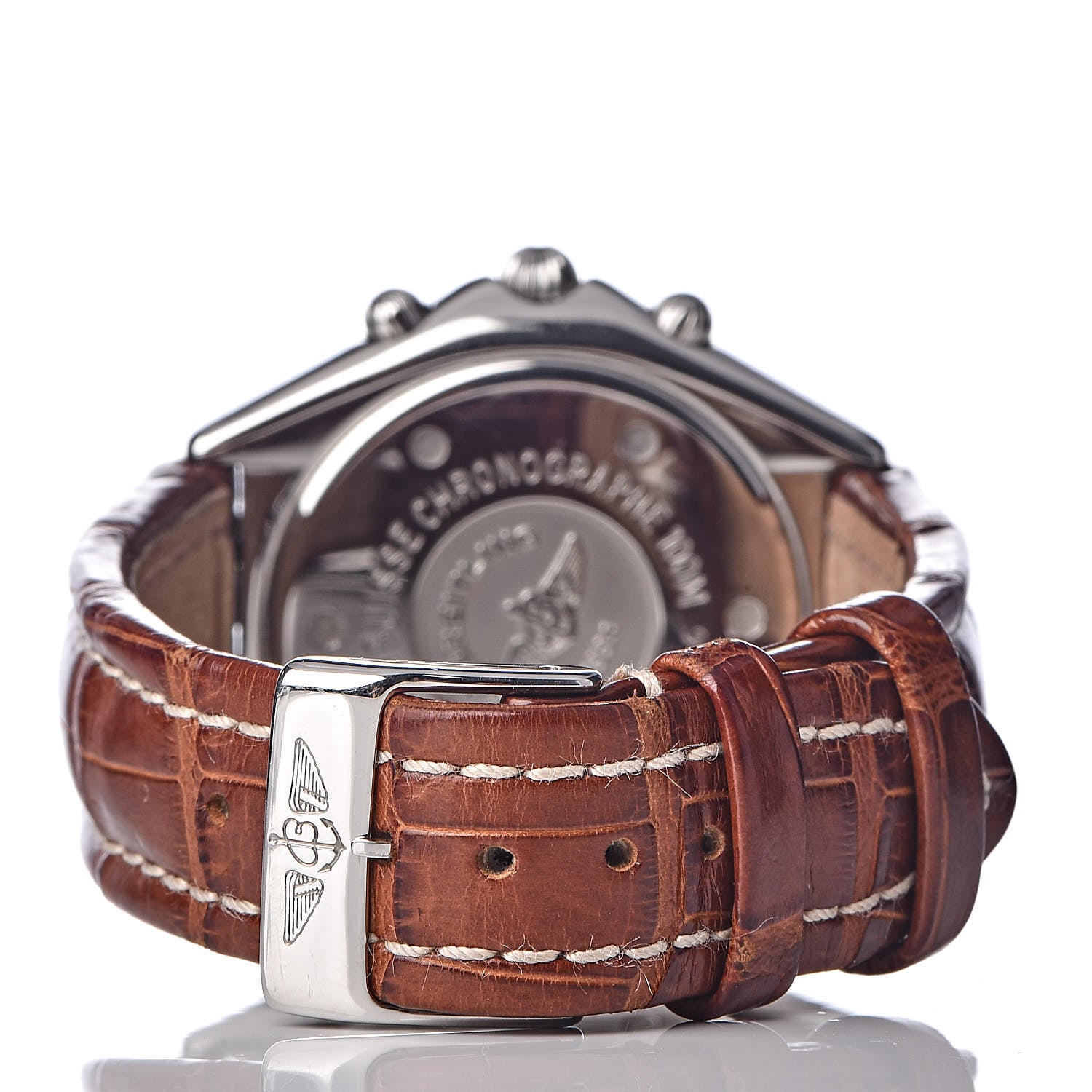 Breitling Stainless Steel Alligator 37mm Windrider Sextant Chronograph Quartz Watch Grey B55046 4 of 8
