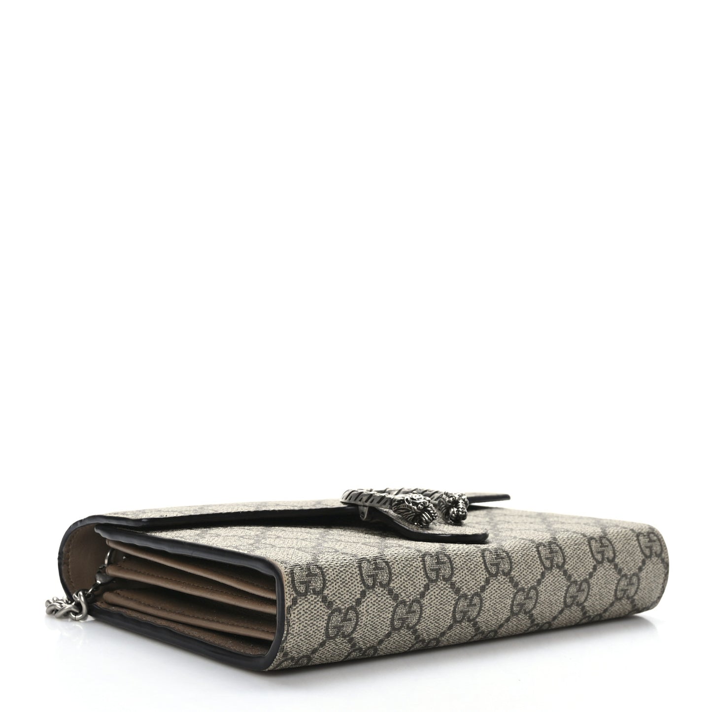 GG Supreme Monogram Mini Dionysus Chain Wallet Beige Taupe