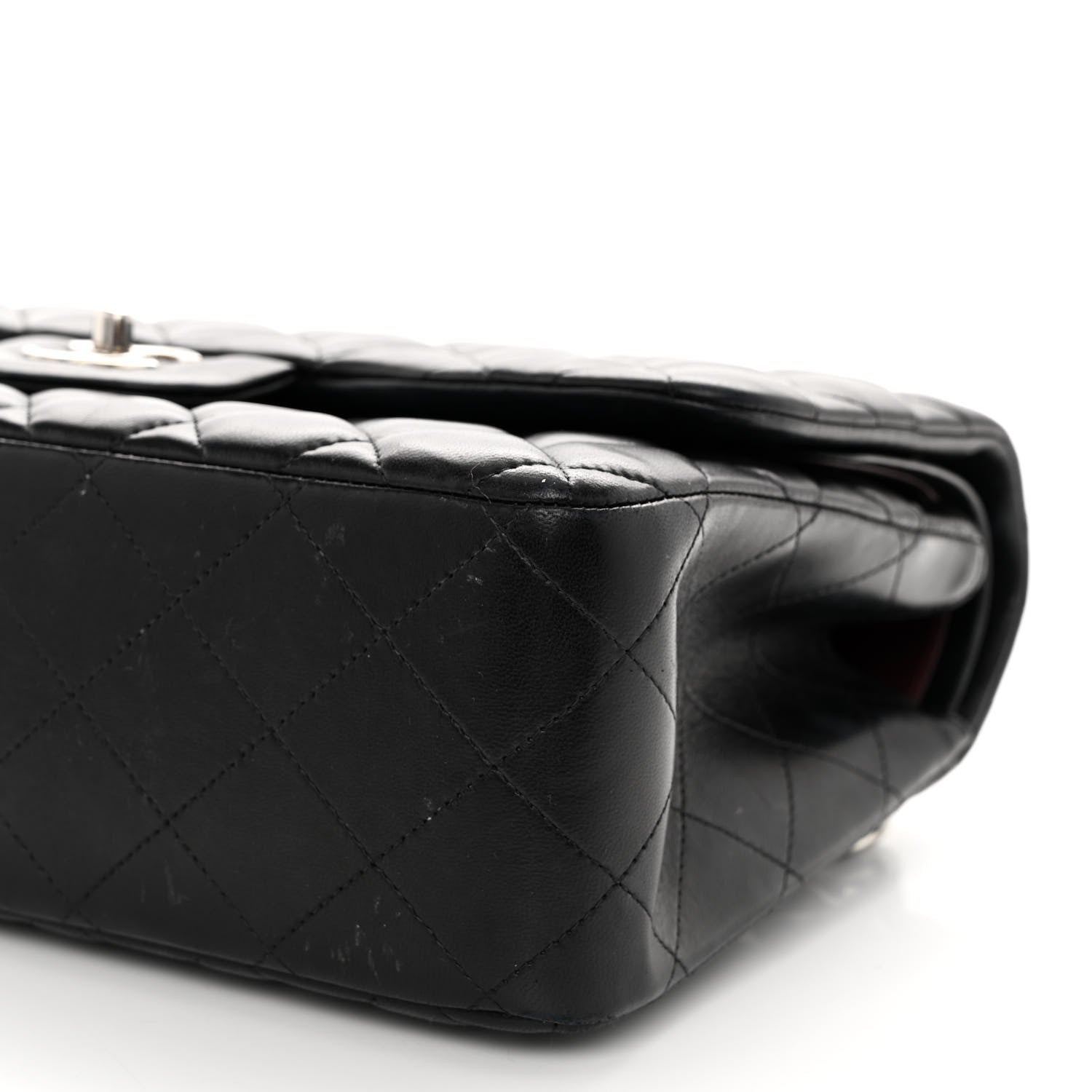 Chanel Lambskin Quilted Jumbo Double Flap Black 10 of 11