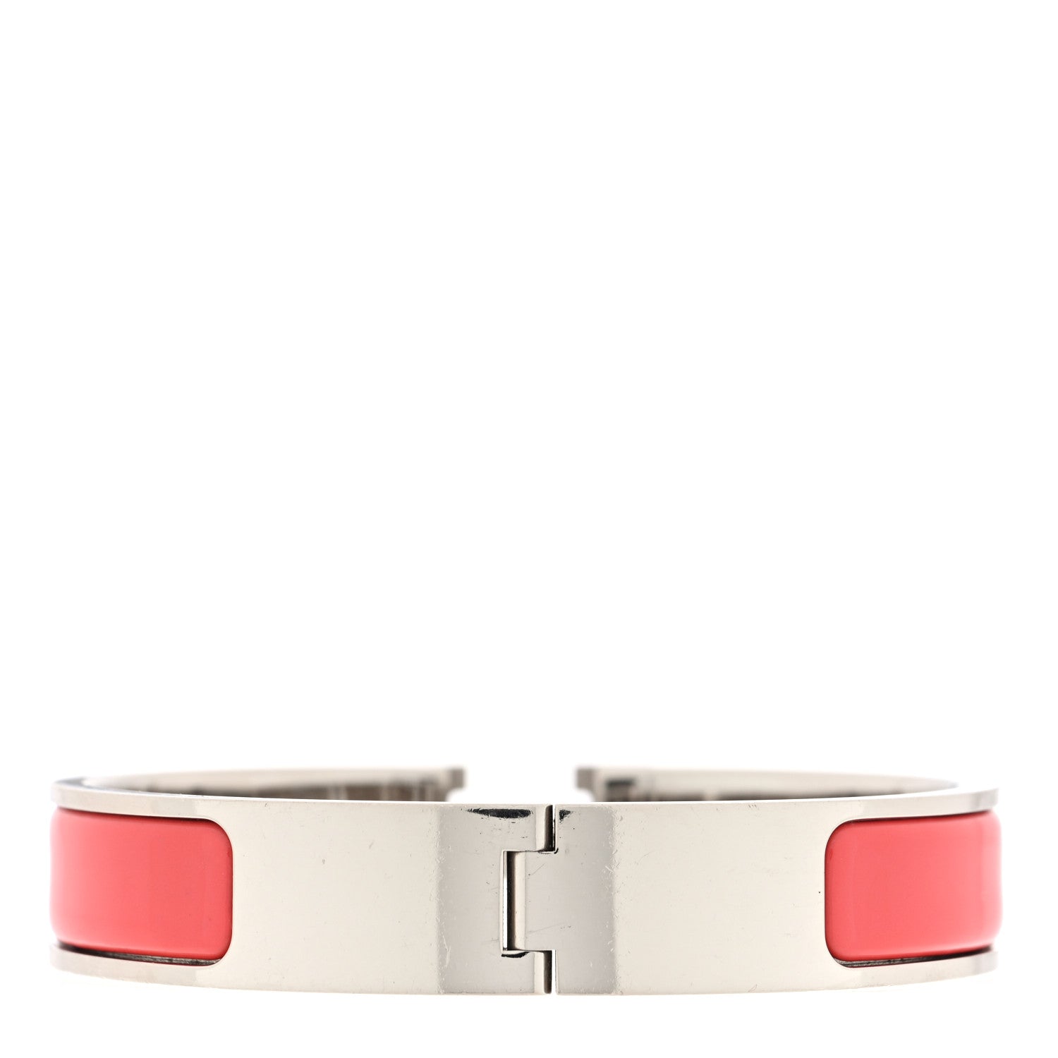 Hermes Enamel Narrow Clic Clac H Bracelet PM Rouge Corail 3 of 4