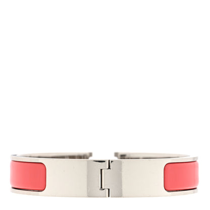 Hermes Enamel Narrow Clic Clac H Bracelet PM Rouge Corail 3 of 4