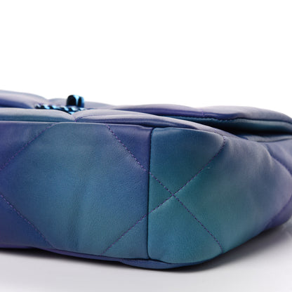 Chanel Tie Dye Calfskin Quilted Medium Chanel 19 Flap Blue Purple 7 of 10