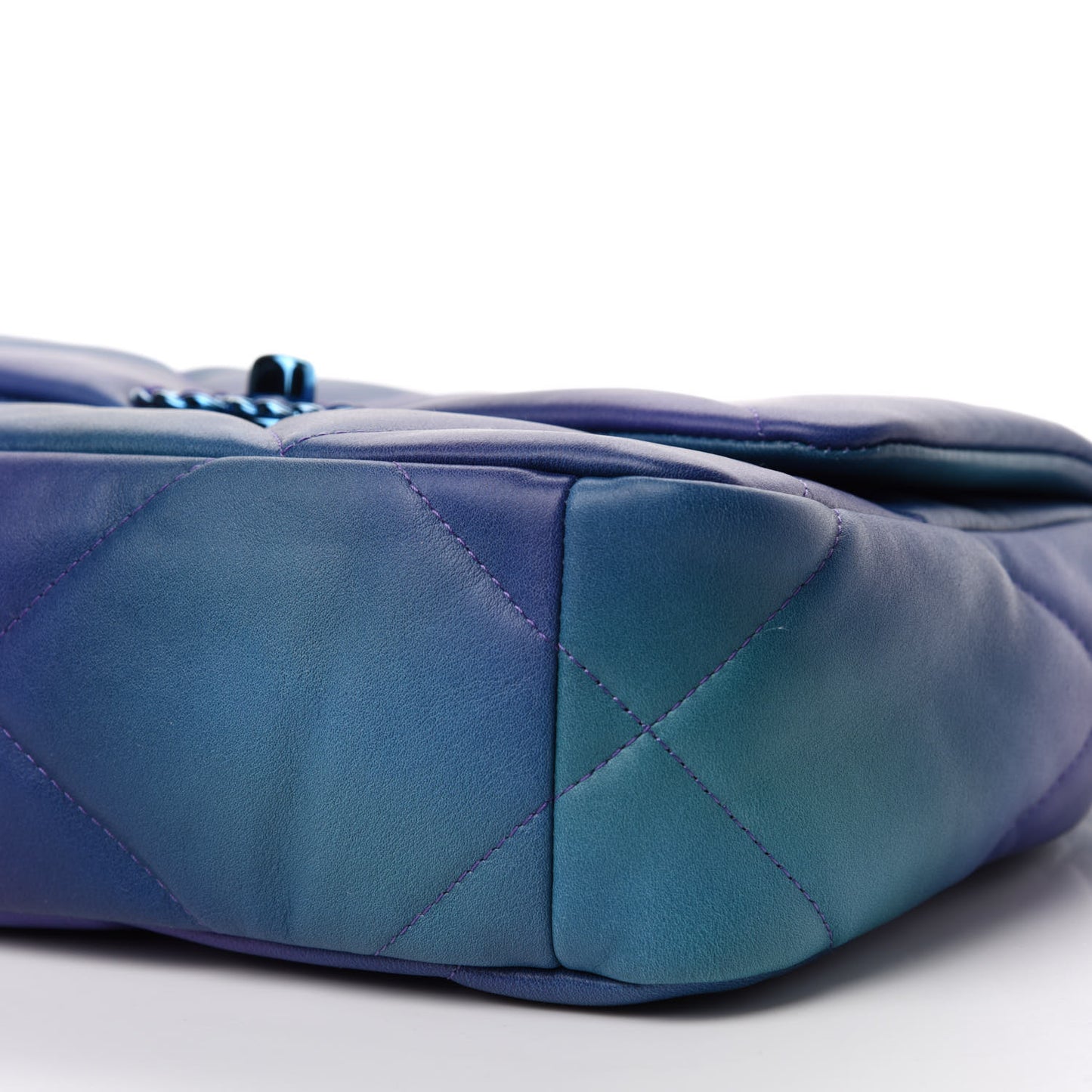 Tie Dye Calfskin Quilted Medium Chanel 19 Flap Blue Purple
