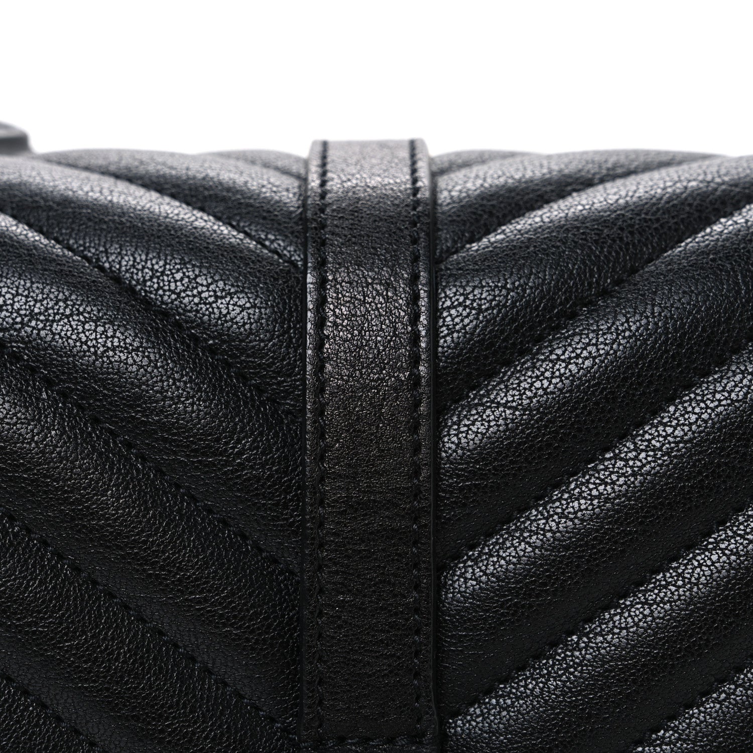 Saint Laurent Sheepskin Matelasse Chevron Monogram Monochrome Medium College Bag Black 8 of 10
