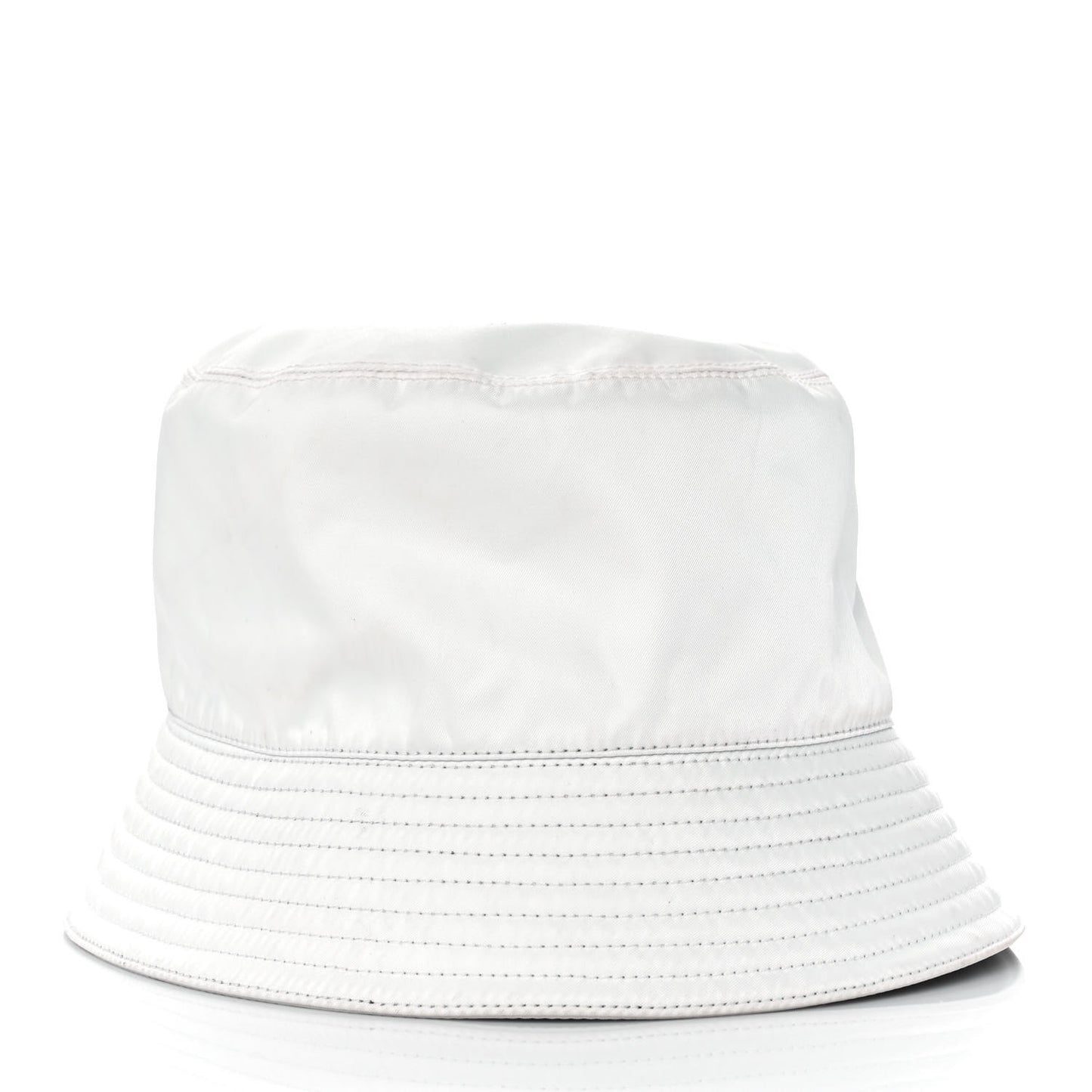 Re-Nylon Metal Triangle Logo Womens Bucket Hat M White