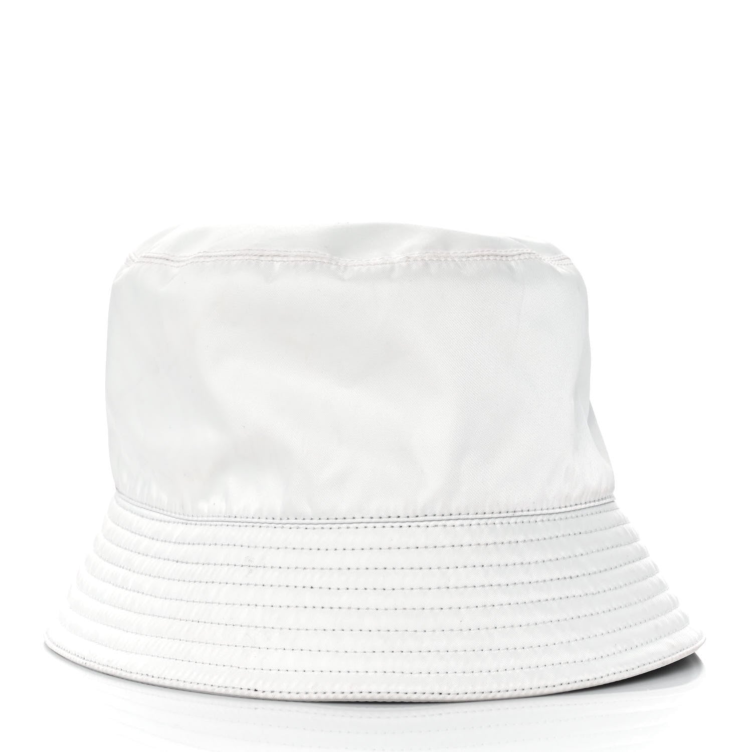 Prada Re-Nylon Metal Triangle Logo Womens Bucket Hat M White 3 of 6