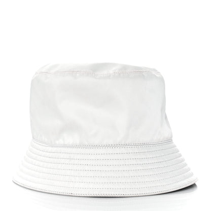 Prada Re-Nylon Metal Triangle Logo Womens Bucket Hat M White 3 of 6