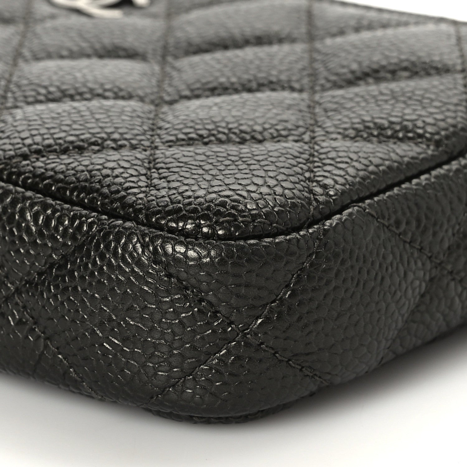 Chanel Metallic Caviar Quilted Small Clutch With Chain Dark Grey 10 of 10