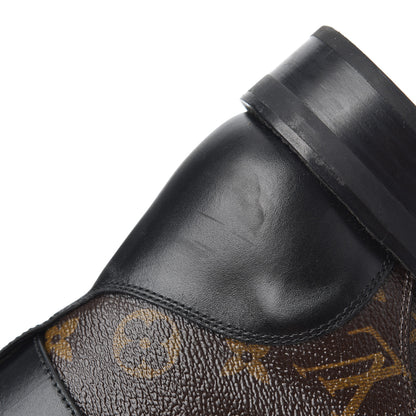 Louis Vuitton Monogram Calfskin Wonderland Flat Ranger Boots 36 Black 12 of 22