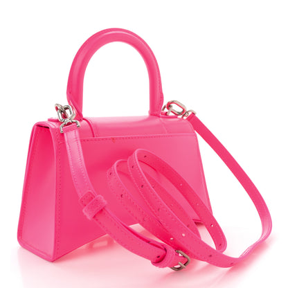 Balenciaga Shiny Box Calfskin Hourglass Top Handle Bag XS Hot Pink 3 of 13