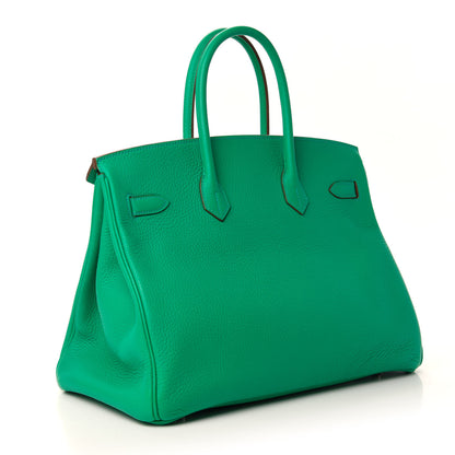Hermes Taurillon Clemence Birkin 35 Menthe 3 of 14
