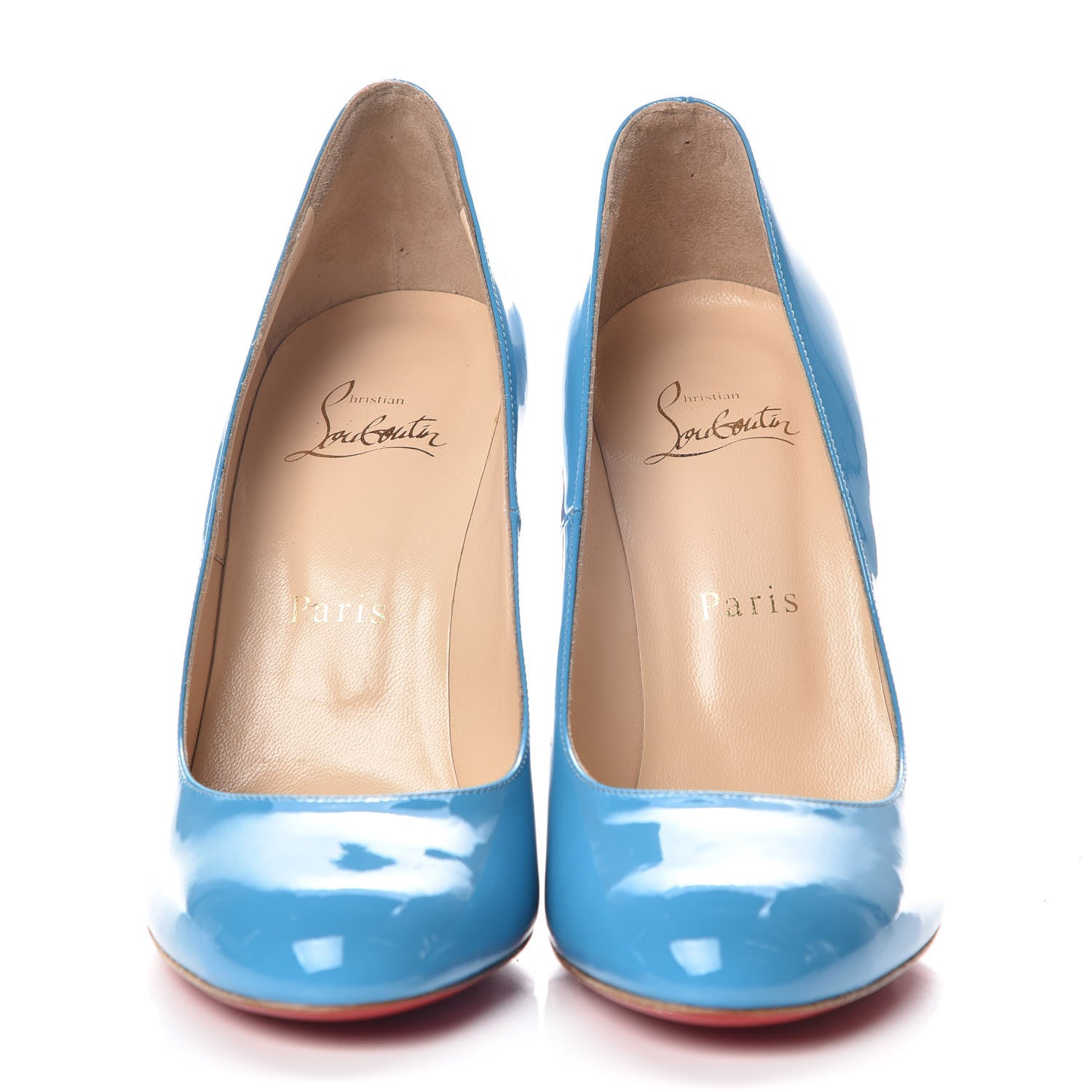 Christian Louboutin Patent Fifi 100 Pumps 38 Celeste 2 of 10