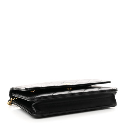 Chanel Lambskin Quilted Wallet On Chain WOC Black 4 of 15