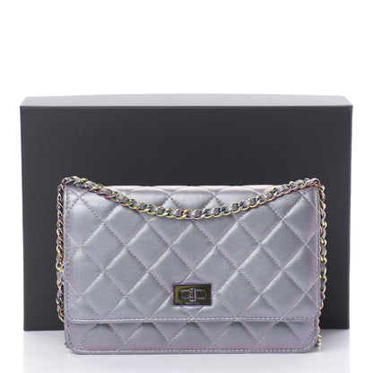 Chanel Iridescent Lambskin Quilted Reissue Wallet On Chain WOC Light Purple 15 of 15