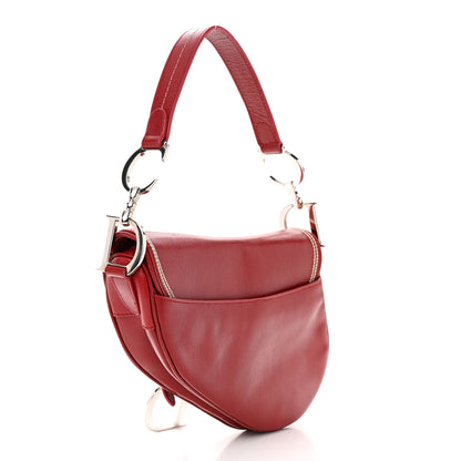 Christian Dior Shiny Goatskin Saddle Bag Red 3 of 10