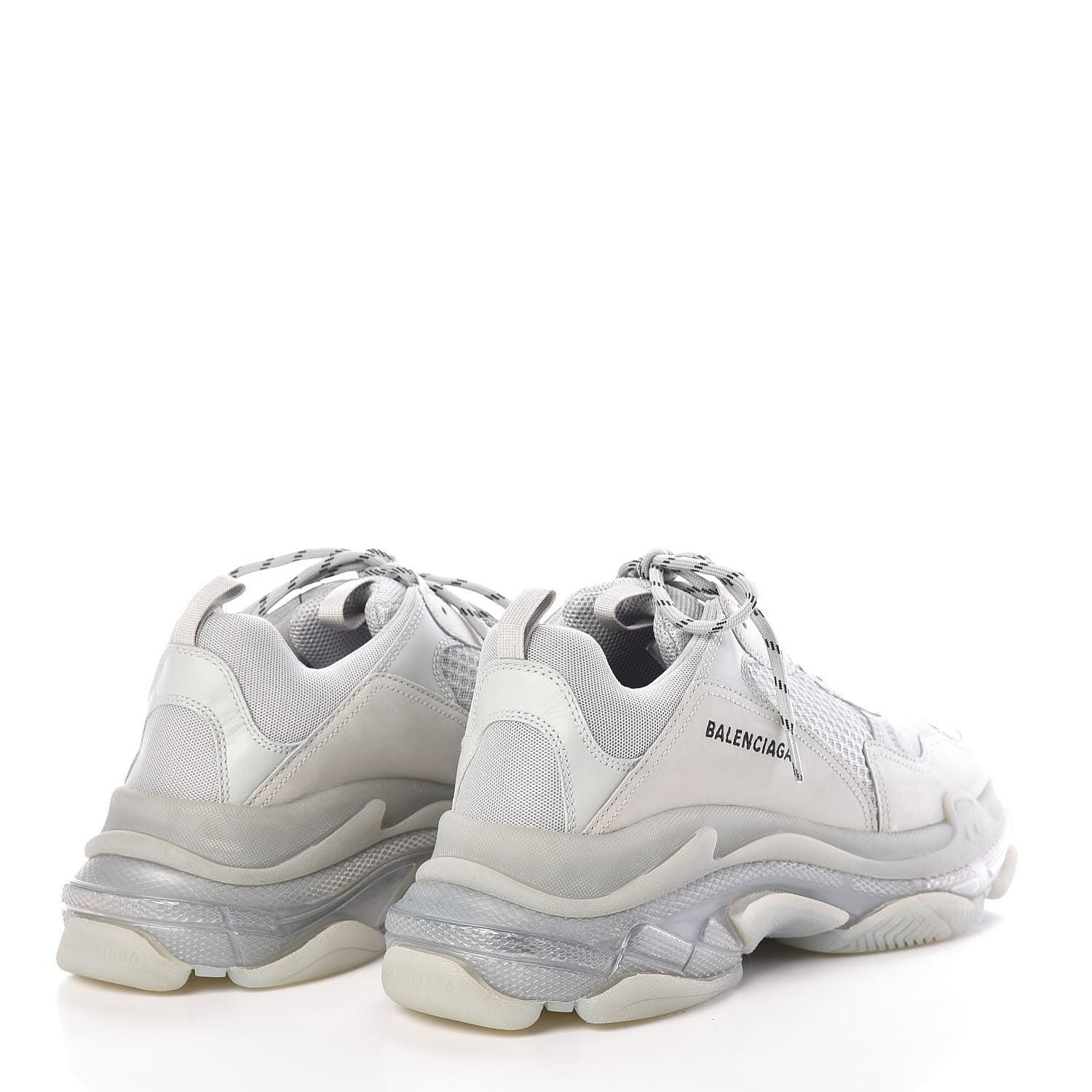 Balenciaga Fabric Mesh Clear Sole Mens Triple S Sneakers 45 Pearl Grey 4 of 7