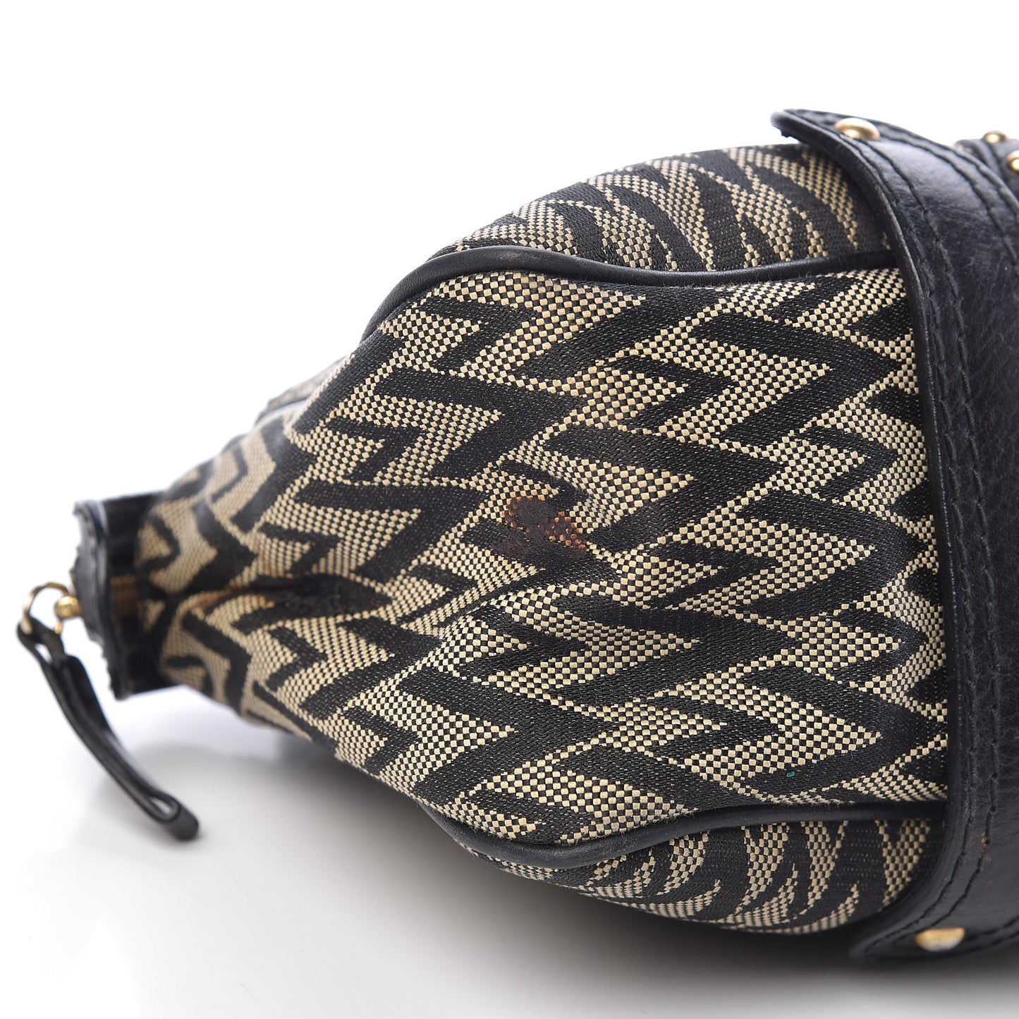 Jacquard Print V logo Shoulder Bag Black