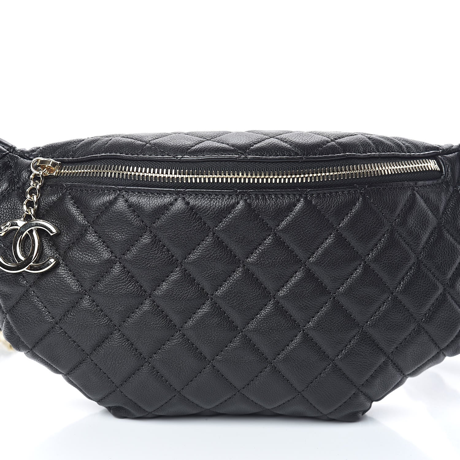 Chanel Calfskin Quilted Banane Waist Bag Fanny Pack Black 8 of 10