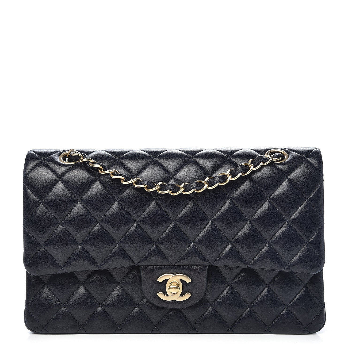 Chanel Lambskin Quilted Medium Double Flap Navy 1 of 19