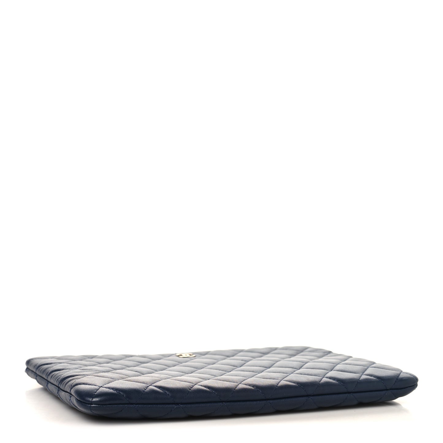 Lambskin Quilted Medium Casino Beauty CC Cosmetic Case Navy