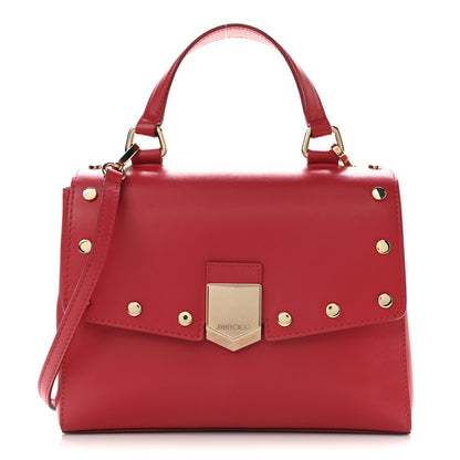 Jimmy Choo Smooth Calfskin Studded Lockett Shoulder Bag Red 1 of 8