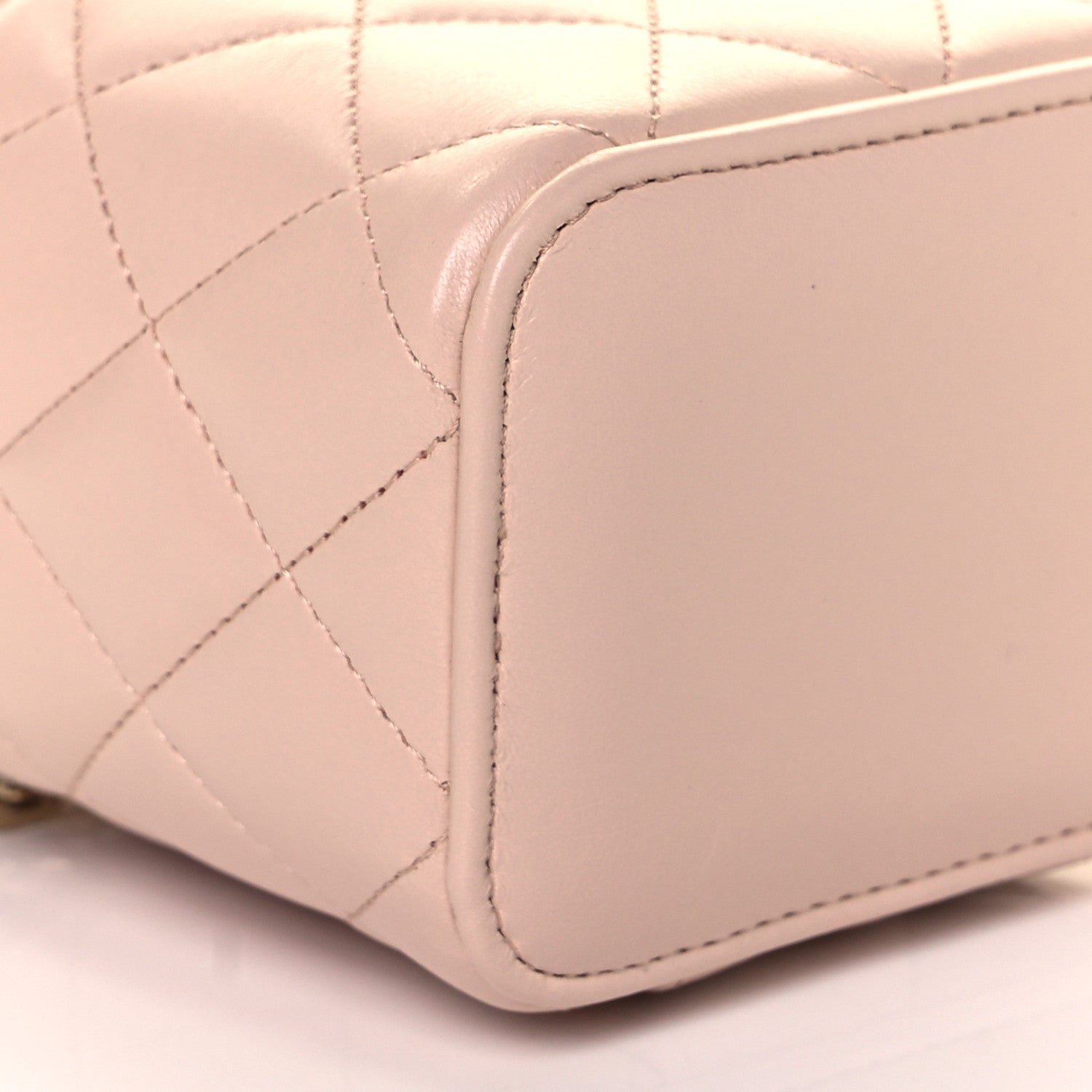 Chanel Lambskin Quilted Pearl Crush Mini Vanity Case With Chain Light Beige 7 of 9