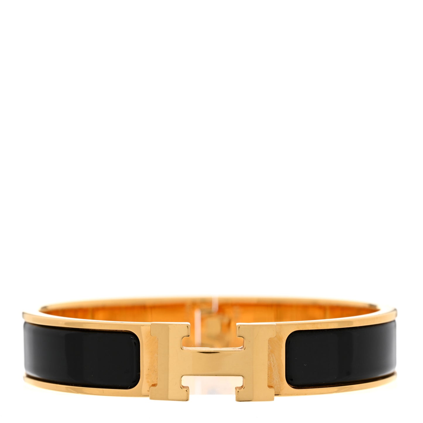 Enamel Narrow Clic Clac H Bracelet PM Black