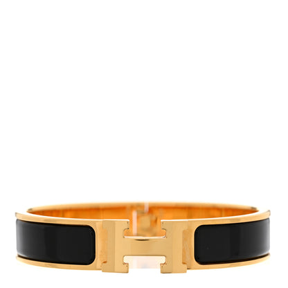 Hermes Enamel Narrow Clic Clac H Bracelet PM Black 1 of 5