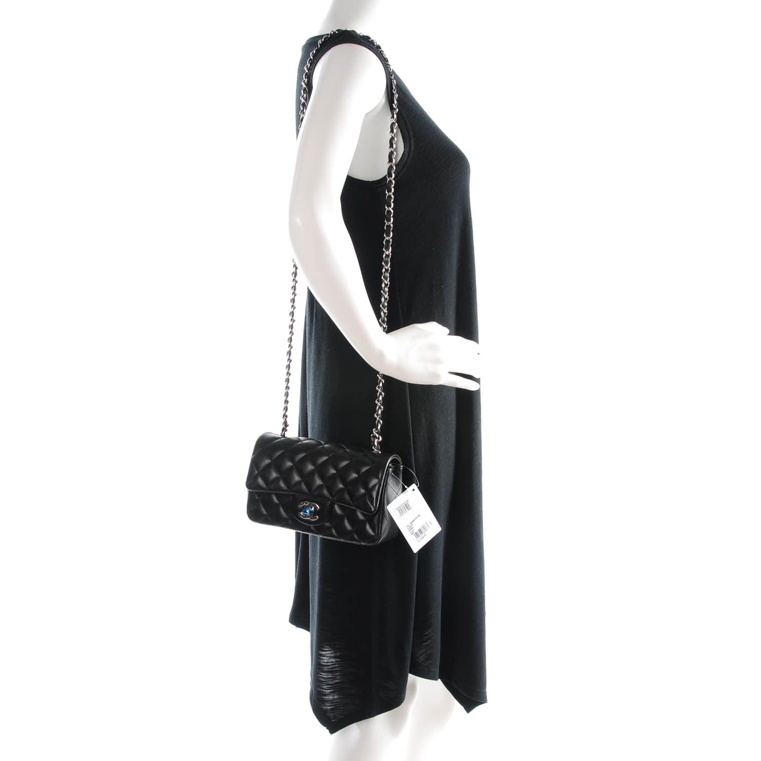 Chanel Lambskin Quilted Mini Rectangular Flap Black 2 of 8