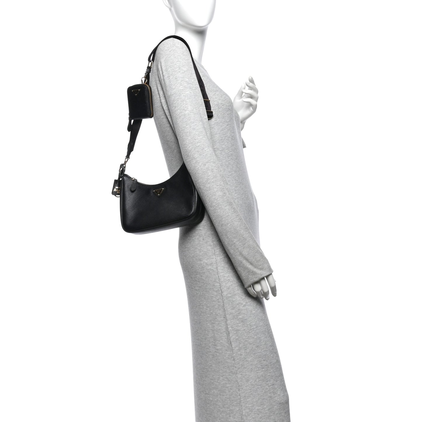 Saffiano Lux Re-Edition 2005 Shoulder Bag Black