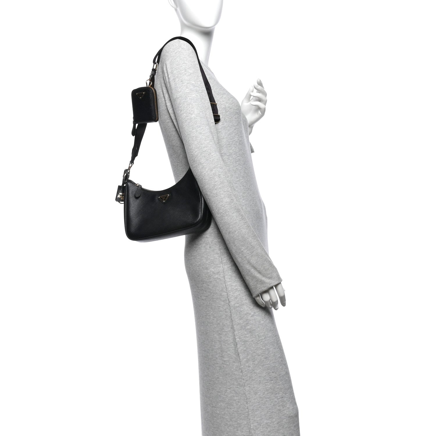 Prada Saffiano Lux Re-Edition 2005 Shoulder Bag Black 2 of 10