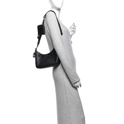 Prada Saffiano Lux Re-Edition 2005 Shoulder Bag Black 2 of 10